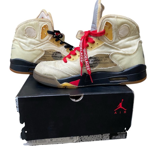 Nike Air Jordan 5 SP x off white mid sail - Picture 3 of 5